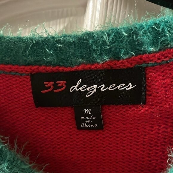 33 Degrees EUC Red Felix Navidad Sweater size M - Picture 2 of 4